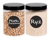 Ételtároló edények konyhai befőttes üveg tészta 1L 2 db + címkék