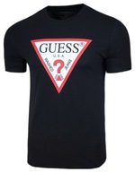 Guess Pánske tričko Čierna Veľké Logo Bavlna veľ. M