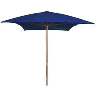 Parasol ogrodowy na drewnianym słupku, niebieski, 200x300 cm