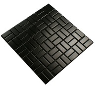 Keramická mozaika čierna saténová, mozaiková dlažba dekoratívna čierna
