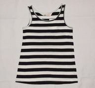 H&M bluzka kr top czarno-białe paski 146/152