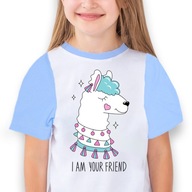 Súprava detského modrého pyžama na spanie Lama I AM YOUR FRIEND Vzory - 122
