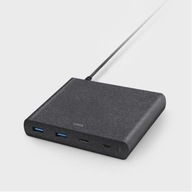 UNIQ ŁAD. SIEC. HUB SURGE 90W CZARNY /CHARCOAL BLACK 2XUSB QUICK CHARGE 3.0