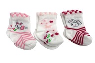 Ponožky detské pre dievčatko sada 3 kusov0-3