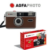 Aparat analogowy AgfaPhoto Photo Camera z lampą błyskową Brązowy