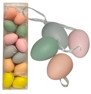 Zestaw Wielkanocnych jajek pisanek z zawieszką pastelowych 12szt.