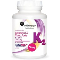 ALINESS Vitamín K2 Mono Forte K2 Mk-7 200ug 60caps ZDRAVÁ KOSTI SRDCE