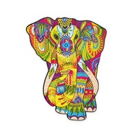 Drevené puzzle farebné slon