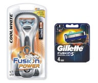 Gillette Fusion Power Cool White + 4 szt Proglide