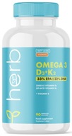 HERB OMEGA 3 D3+K2 90k MASTNÁ KYSELINA EPA DHA VITAMIN D3 K2MK-7 + WIT E