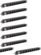 Listwa zasilająca Lanberg Rack PDU 19" 2m 8 gniazd czarny x8