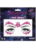 Nálepky na tvár Kryštáliky Makeup Neon UV pink