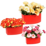 Flowerboxy 3 szt pudełka na kwiaty Walentynki ślub