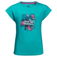 Koszulka dziewczęca Jack Wolfskin TROPICAL T GIRLS aquamarine 92