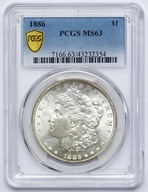 USA, 1 dolar 1886, Morgan Dollar, PCGS MS63