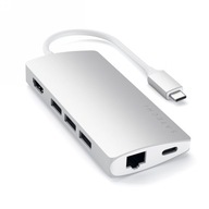Satechi Aluminium Adapter V2 USB-C, 3x USB-A, 4K HDMI, micro/SD, Ethernet
