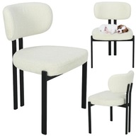 Pevná čalúnená stolička do obývačky a jedálne ARLO biela, moderná loft