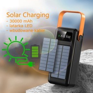 Powerbank Solarny 30000mAh z latarką LED Iphone Samsung Xiaomi Redmi 8x USB