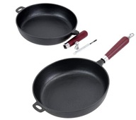 PATELNIA Ciężka ŻELIWNA 24cm Głęboka INDUKCJA GAZ