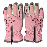 Detské lyžiarske rukavice mom&dad ružová