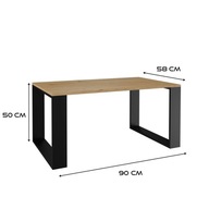 Konferenčný stolík lavica MODERN 90x58xH50 artisan/čierna