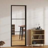 Interiérové dvere sklo ESG a hliník 76x201,5 cm čierne