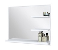 Biele kúpeľňové zrkadlo s policami LUX P