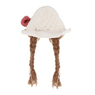 Dievčenská pletená čiapka s mašľou pre novorodenca biela