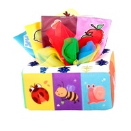Pudełko na chusteczki dla niemowląt Zabawki wielokrotnego użytku Przedszkolne zabawki edukacyjne 10 szalików 3 marszczone