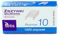 Zszywki biurowe nr 10 ,1000 szt., Tetis