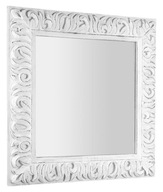Zrkadlo v ráme 90x90x14cm vyrezávaný drevený rám biely