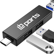 ADAPTÉR USB TYP C 3.0 HUB USB 3 PORTY USB TYP A 2.0 / 3.0