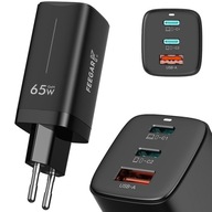 Ładowarka sieciowa Feegar GaN 65W 3x USB Typ C PD