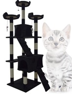 Drapak/Drzewko dla kota Czarny 170cm Domek z Legowiskiem i słupkami z sizal