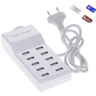 SZYBKA ŁADOWARKA SIECIOWA 10 x USB ZASILACZ 50W 5 V DO TELEFONÓW POWER BANK