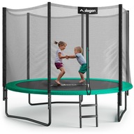 TRAMPOLINA OGRODOWA DRABINKA DLA DZIECI SIATKA 312cm 10FT TURKUSOWA PREMIUM