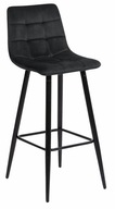 Polohoker, barová stolička TORE velúr velvet čierna
