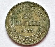 ROSJA 20 KOPIEJEK 1922 / srebro