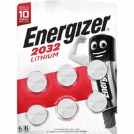 6x Litiová batéria Energizer CR 2032 3V blister