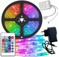 TAŚMA LED KOLOROWA WODOODPORNA 5M RGB + PILOT