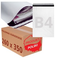 Foliopaki Koperty Kurierskie 260x350 B4 worek foliopak MOCNE białe 100 szt.