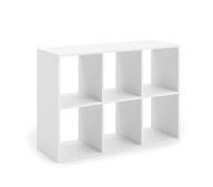 Regál otvorený do obývacej izby pevný , kocka 2x3 biela