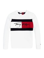 Sweter Tommy Hilfiger dziecięcy logo biały 128 cm