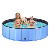 Bazén pre psa domáci maznáčik skladací 100*30cm Vaňa do kúpeľa Bazén pre psov Mačky