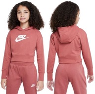 BLUZA NIKE SPORTOWA SPORTSWEAR CLUB GIRLS CZERWONY R.L 147-158CM