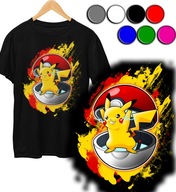 KOSZULKA DZIECIĘCA T-SHIRT - POKE-MON PIKA-CHU POSTACIE WZORY - S 122-128