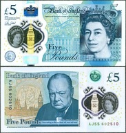 Anglia - 5 funtów 2015 * P394 * Elżbieta II * polimer