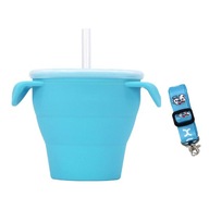 Detský silikónový pohár na občerstvenie pre batoľa Prenosný box na uskladnenie jedla na občerstvenie modrý