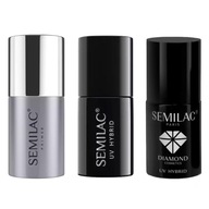 Semilac Primer Bezkwasowy 7ml + Extend Base 7ml + Top Do Lakieru 7 Ml