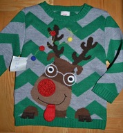 947^ george Świąteczny sweter Renifer 2/3 Lat_98 cm